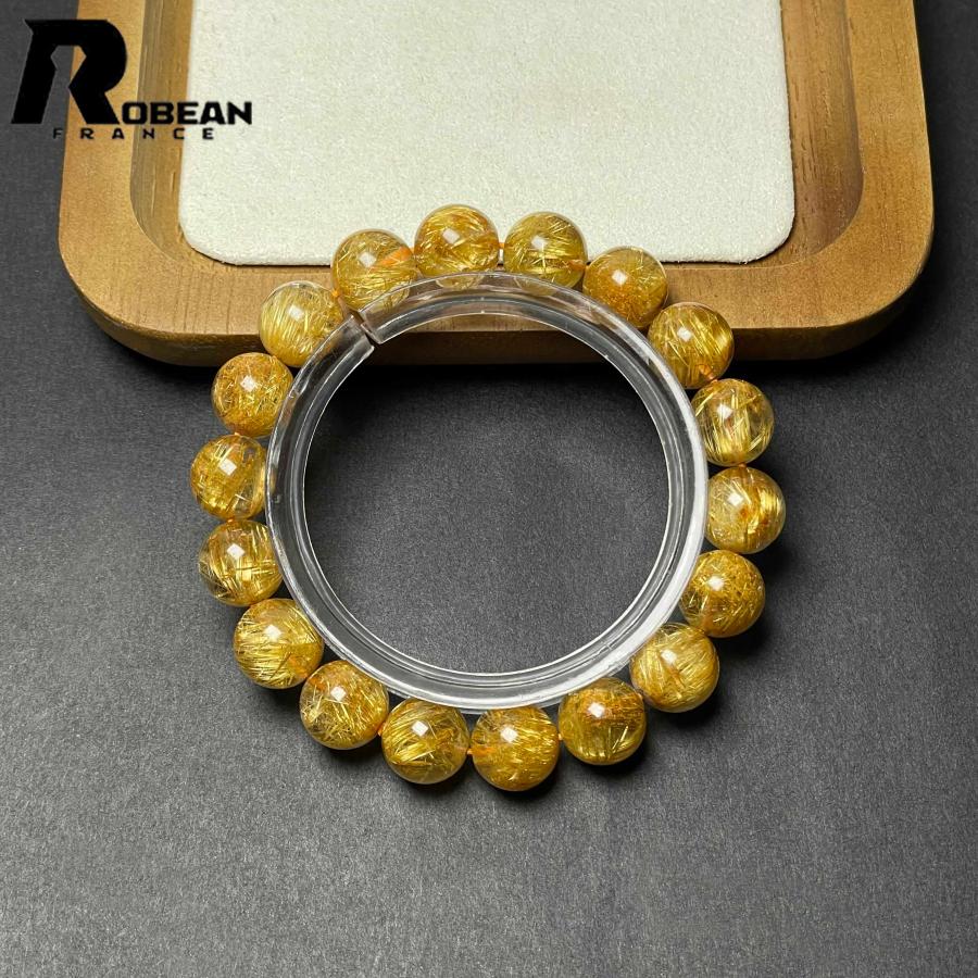 上品 EU製★ROBEAN・極!極満針ルチルクォーツ★ブレスレット パワーストーン 天然石 金運 お守り 10.8-11.2mm D0922522の画像