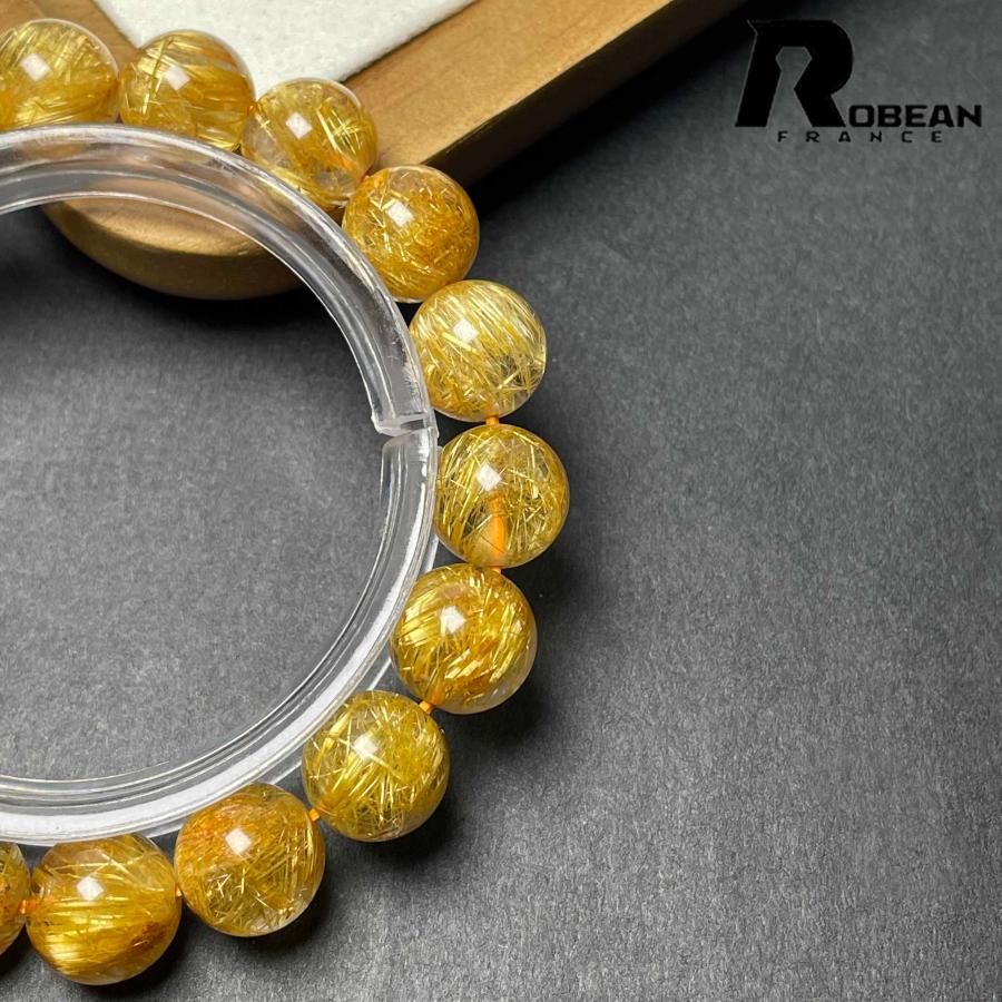 上品 EU製★ROBEAN・極!極満針ルチルクォーツ★ブレスレット パワーストーン 天然石 金運 お守り 10.8-11.2mm D0922522の画像