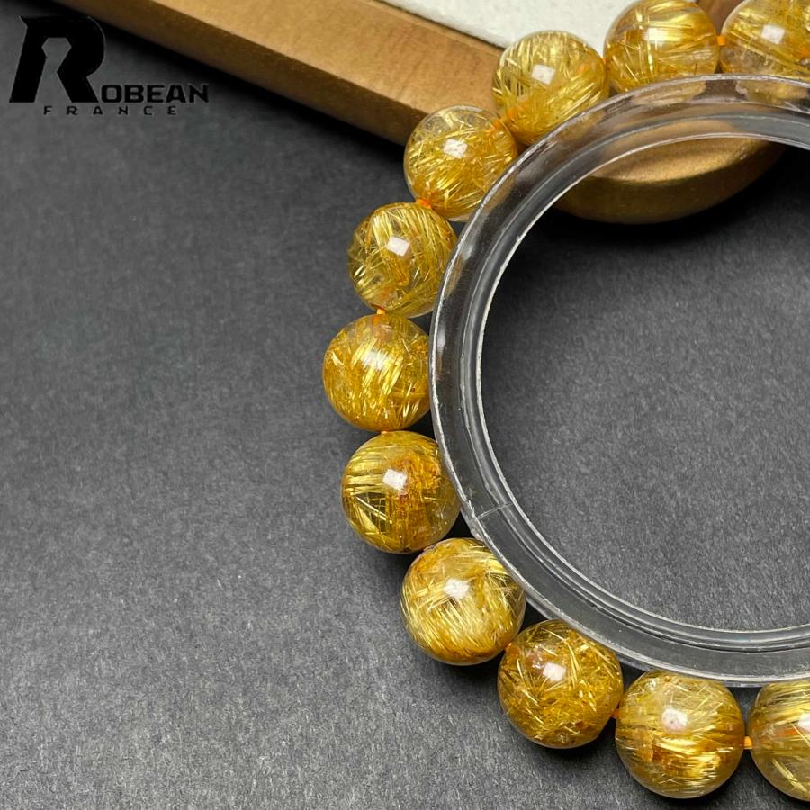 上品 EU製★ROBEAN・極!極満針ルチルクォーツ★ブレスレット パワーストーン 天然石 金運 お守り 10.8-11.2mm D0922522の画像