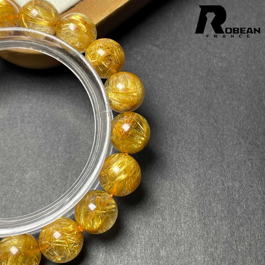 上品 EU製★ROBEAN・極!極満針ルチルクォーツ★ブレスレット パワーストーン 天然石 金運 お守り 10.8-11.2mm D0922522の画像