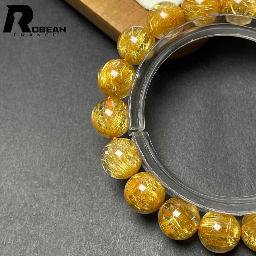 上品 EU製★ROBEAN・極!極満針ルチルクォーツ★ブレスレット パワーストーン 天然石 金運 お守り 10.8-11.2mm D0922522の画像