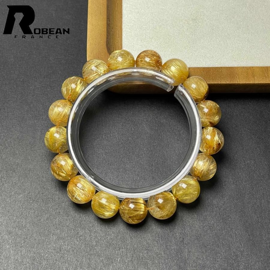 希少 EU製★ROBEAN・極!極満針ルチルクォーツ★ブレスレット パワーストーン 天然石 綺麗 金運 お守り 12.4-12.8mm D0922523の画像