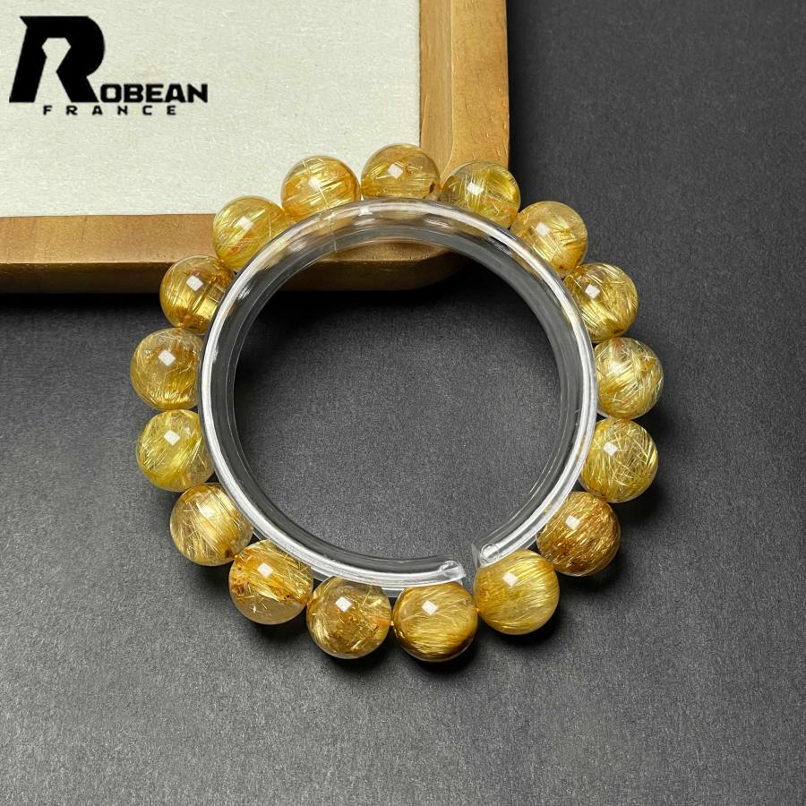 希少 EU製★ROBEAN・極!極満針ルチルクォーツ★ブレスレット パワーストーン 天然石 綺麗 金運 お守り 12.4-12.8mm D0922523の画像