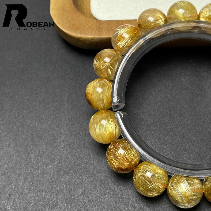希少 EU製★ROBEAN・極!極満針ルチルクォーツ★ブレスレット パワーストーン 天然石 綺麗 金運 お守り 12.4-12.8mm D0922523の画像