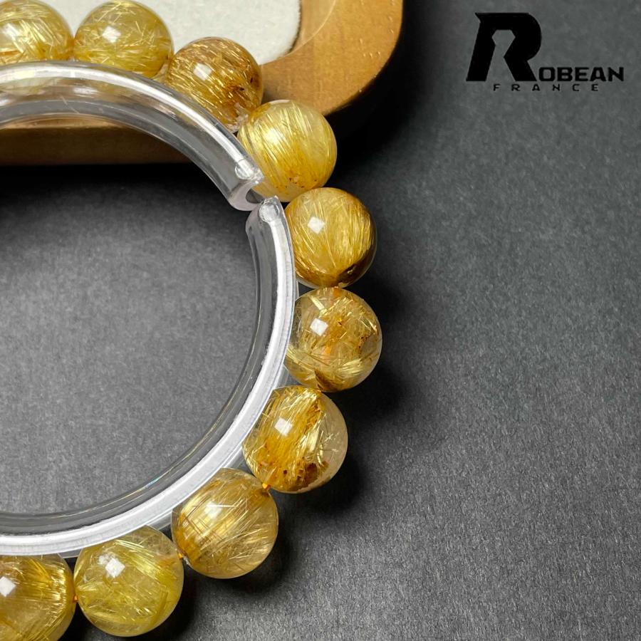 希少 EU製★ROBEAN・極!極満針ルチルクォーツ★ブレスレット パワーストーン 天然石 綺麗 金運 お守り 12.4-12.8mm D0922523の画像