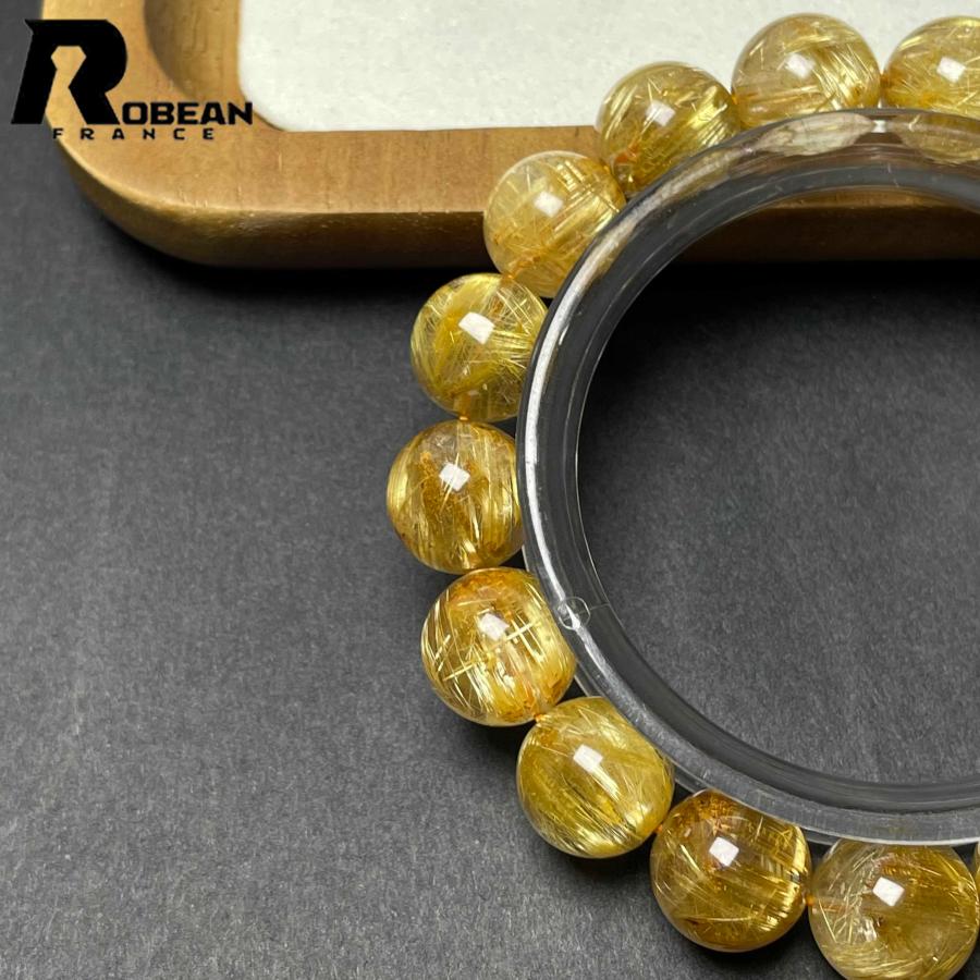 希少 EU製★ROBEAN・極!極満針ルチルクォーツ★ブレスレット パワーストーン 天然石 綺麗 金運 お守り 12.4-12.8mm D0922523の画像