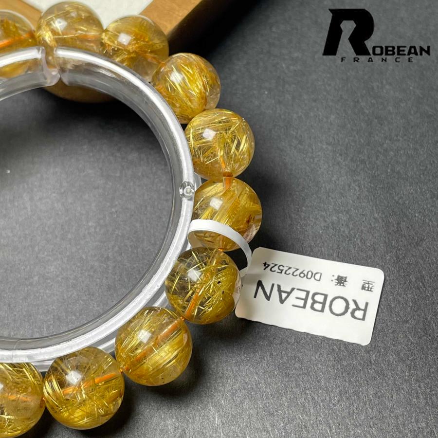 上級 EU製★ROBEAN・極!極満針ルチルクォーツ★ブレスレット パワーストーン 天然石 金運 お守り 13.4-13.8mm D0922524の画像