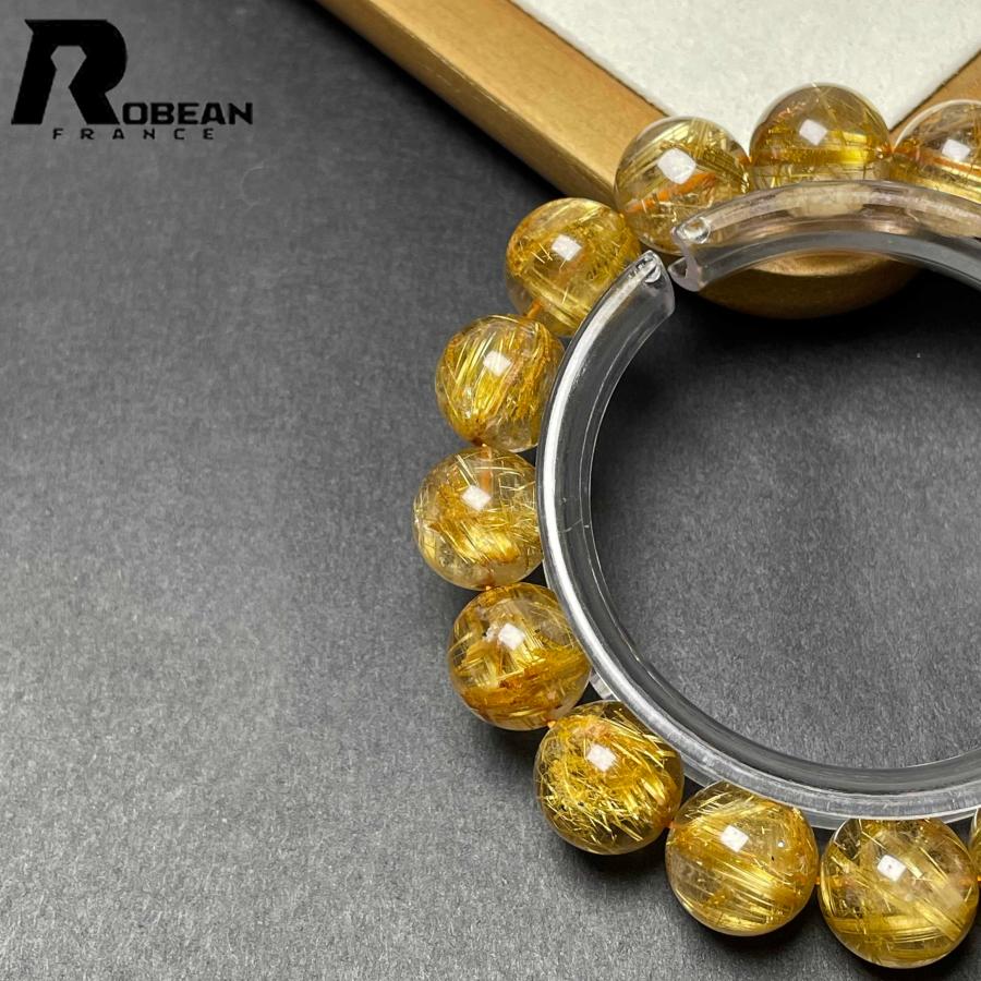 上級 EU製★ROBEAN・極!極満針ルチルクォーツ★ブレスレット パワーストーン 天然石 金運 お守り 13.4-13.8mm D0922524の画像