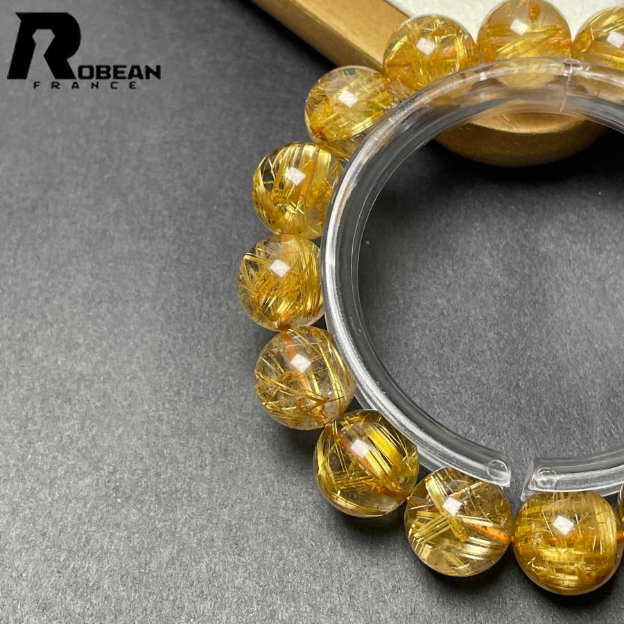 上級 EU製★ROBEAN・極!極満針ルチルクォーツ★ブレスレット パワーストーン 天然石 金運 お守り 13.4-13.8mm D0922524の画像