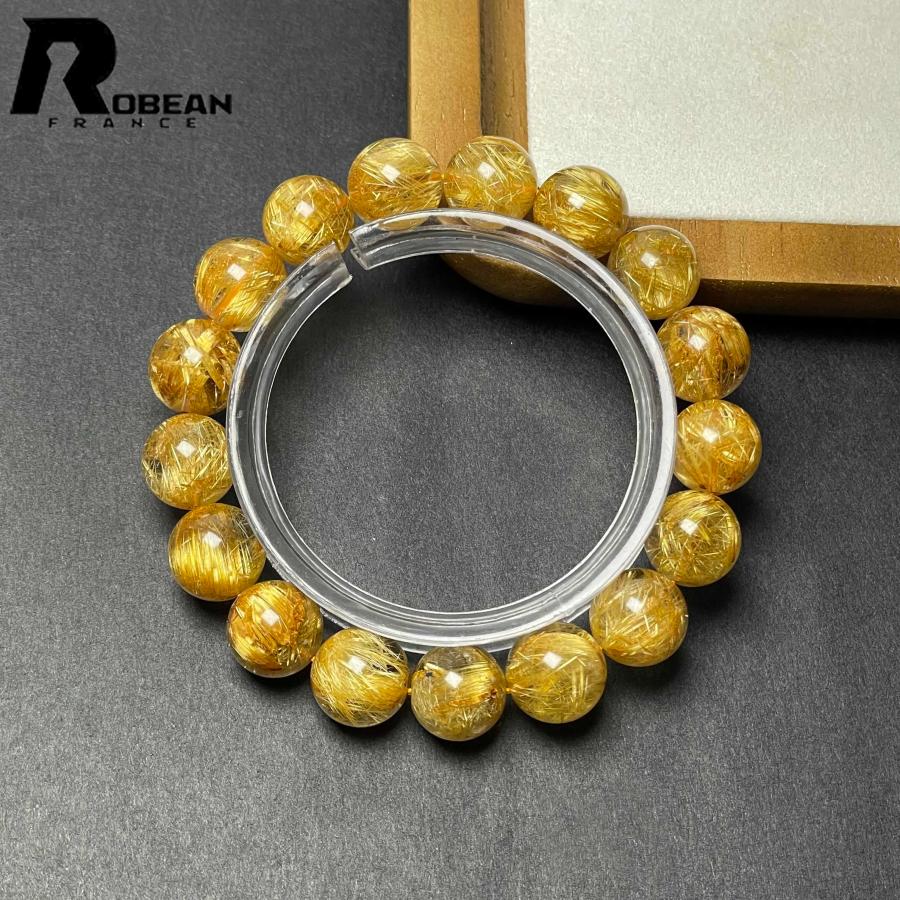 逸品 EU製★ROBEAN・極!極満針ルチルクォーツ★ブレスレット パワーストーン 天然石 綺麗 金運 お守り 11.8-12.3mm D0922525の画像