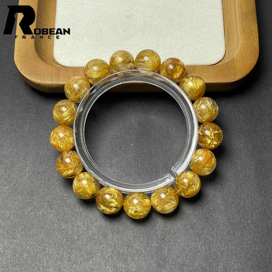 逸品 EU製★ROBEAN・極!極満針ルチルクォーツ★ブレスレット パワーストーン 天然石 綺麗 金運 お守り 11.8-12.3mm D0922525の画像