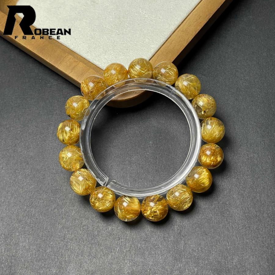逸品 EU製★ROBEAN・極!極満針ルチルクォーツ★ブレスレット パワーストーン 天然石 綺麗 金運 お守り 11.8-12.3mm D0922525の画像