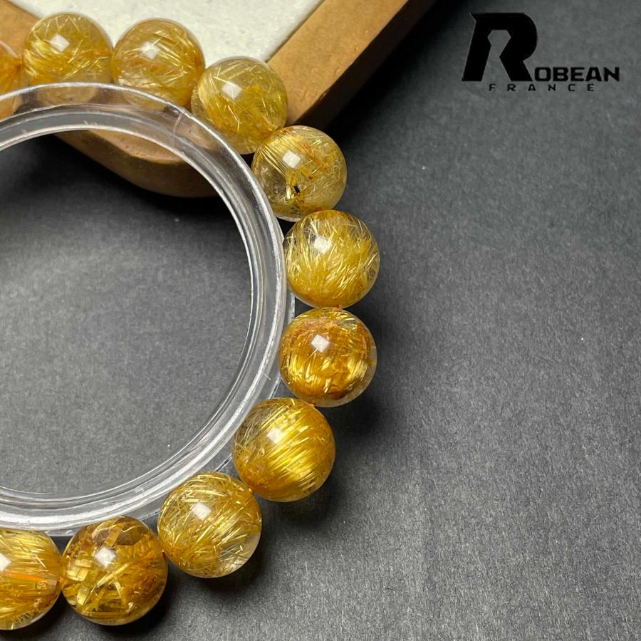 逸品 EU製★ROBEAN・極!極満針ルチルクォーツ★ブレスレット パワーストーン 天然石 綺麗 金運 お守り 11.8-12.3mm D0922525の画像