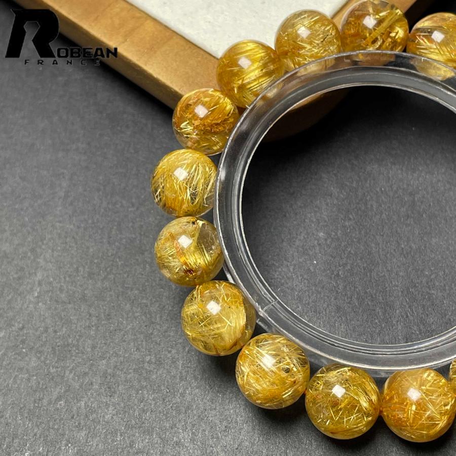 逸品 EU製★ROBEAN・極!極満針ルチルクォーツ★ブレスレット パワーストーン 天然石 綺麗 金運 お守り 11.8-12.3mm D0922525の画像