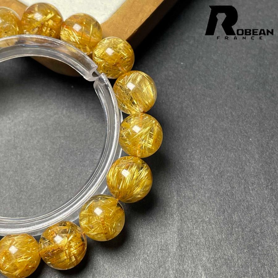 逸品 EU製★ROBEAN・極!極満針ルチルクォーツ★ブレスレット パワーストーン 天然石 綺麗 金運 お守り 11.8-12.3mm D0922525の画像