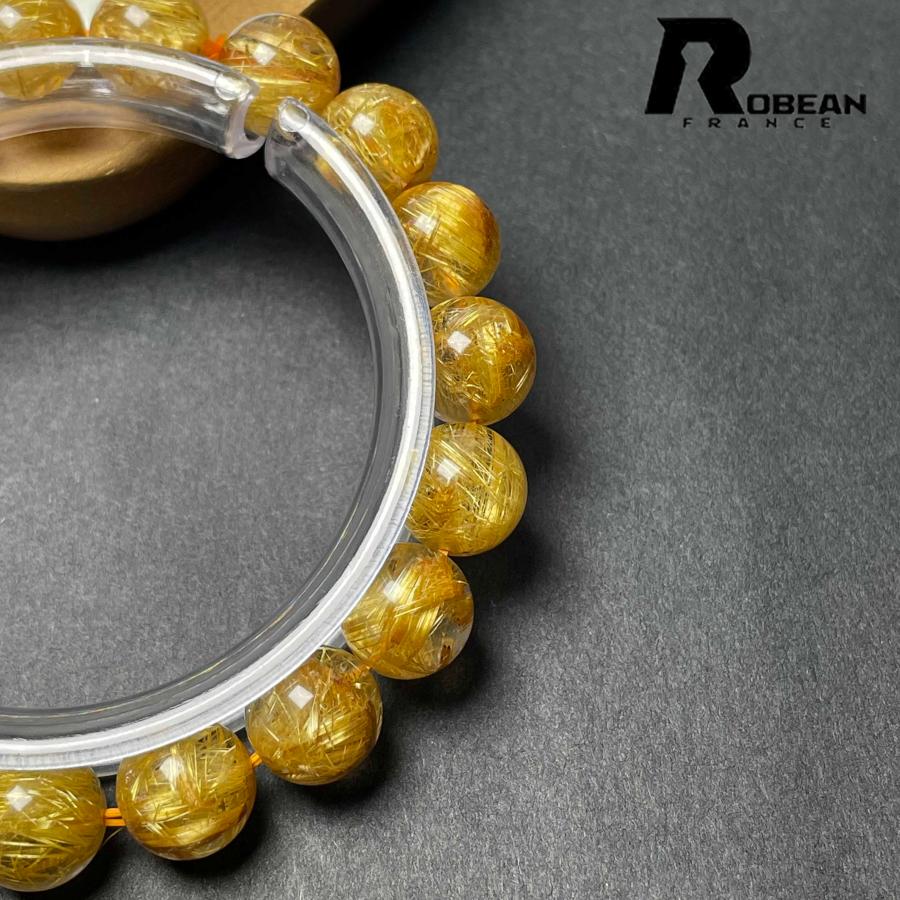 高級 EU製★ROBEAN・極!極満針ルチルクォーツ★ブレスレット パワーストーン 天然石 金運 お守り 10.4-10.8mm D0922526の画像