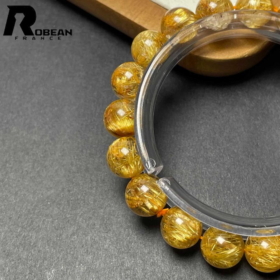 高級 EU製★ROBEAN・極!極満針ルチルクォーツ★ブレスレット パワーストーン 天然石 金運 お守り 10.4-10.8mm D0922526の画像