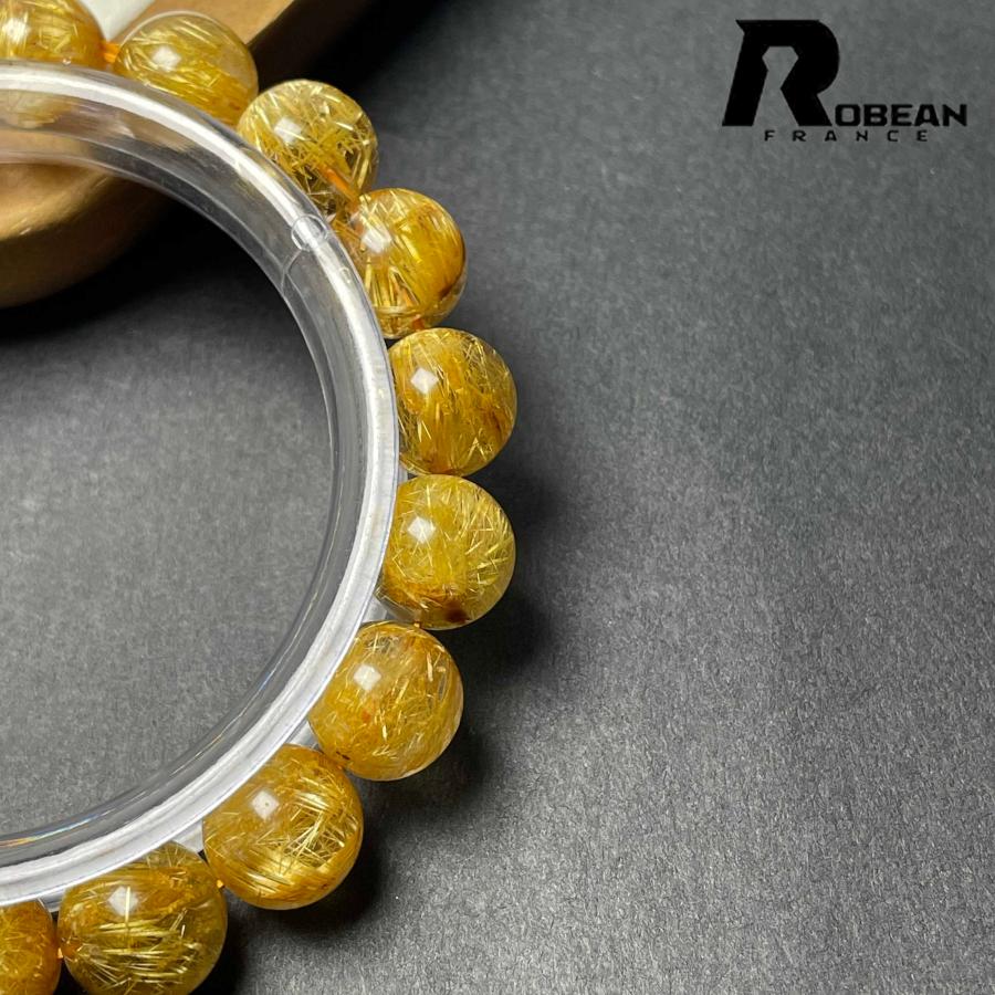 高級 EU製★ROBEAN・極!極満針ルチルクォーツ★ブレスレット パワーストーン 天然石 金運 お守り 10.4-10.8mm D0922526の画像