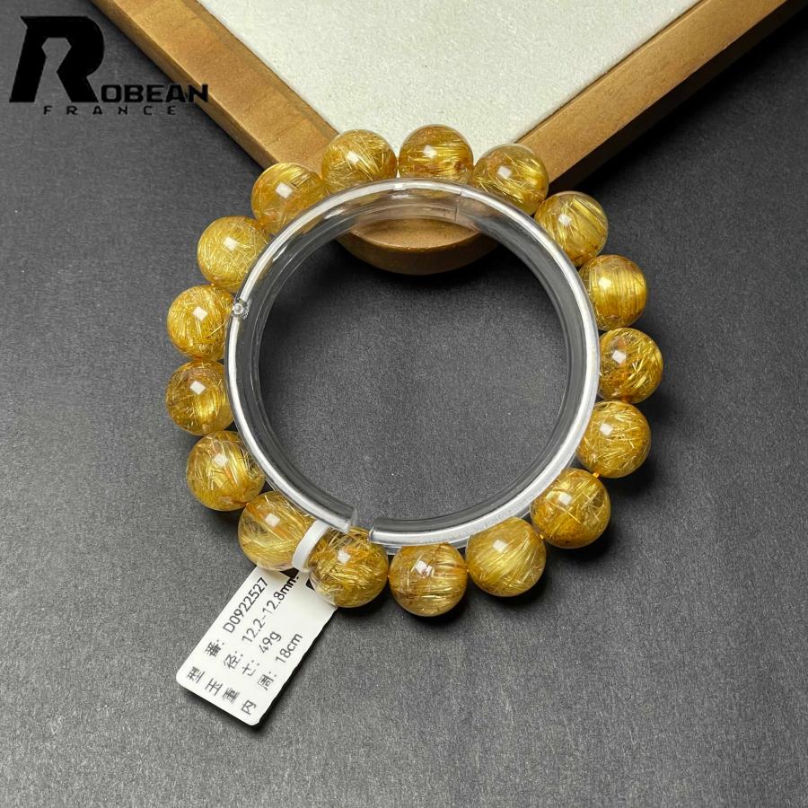絶賛 EU製★ROBEAN・極!極満針ルチルクォーツ★ブレスレット パワーストーン 天然石 綺麗 金運 お守り 12.2-12.8mm D0922527の画像