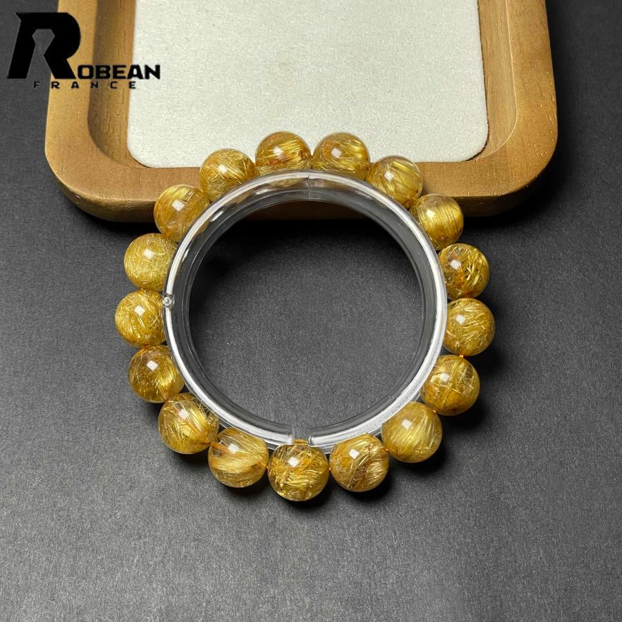 絶賛 EU製★ROBEAN・極!極満針ルチルクォーツ★ブレスレット パワーストーン 天然石 綺麗 金運 お守り 12.2-12.8mm D0922527の画像