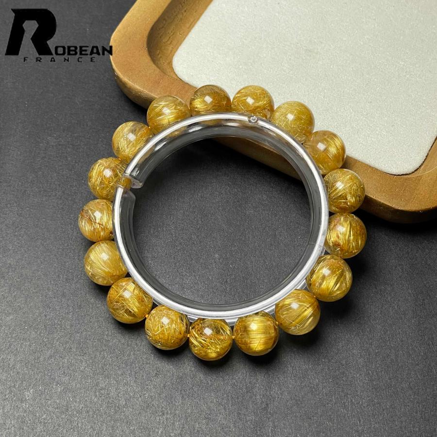 絶賛 EU製★ROBEAN・極!極満針ルチルクォーツ★ブレスレット パワーストーン 天然石 綺麗 金運 お守り 12.2-12.8mm D0922527の画像