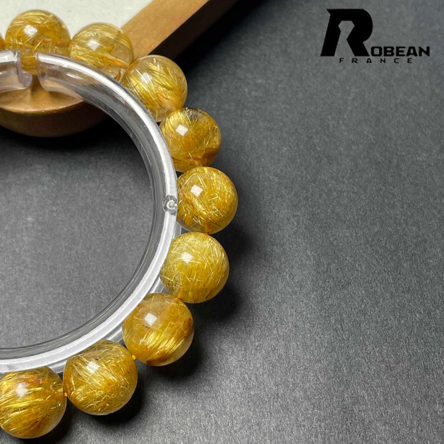 絶賛 EU製★ROBEAN・極!極満針ルチルクォーツ★ブレスレット パワーストーン 天然石 綺麗 金運 お守り 12.2-12.8mm D0922527の画像