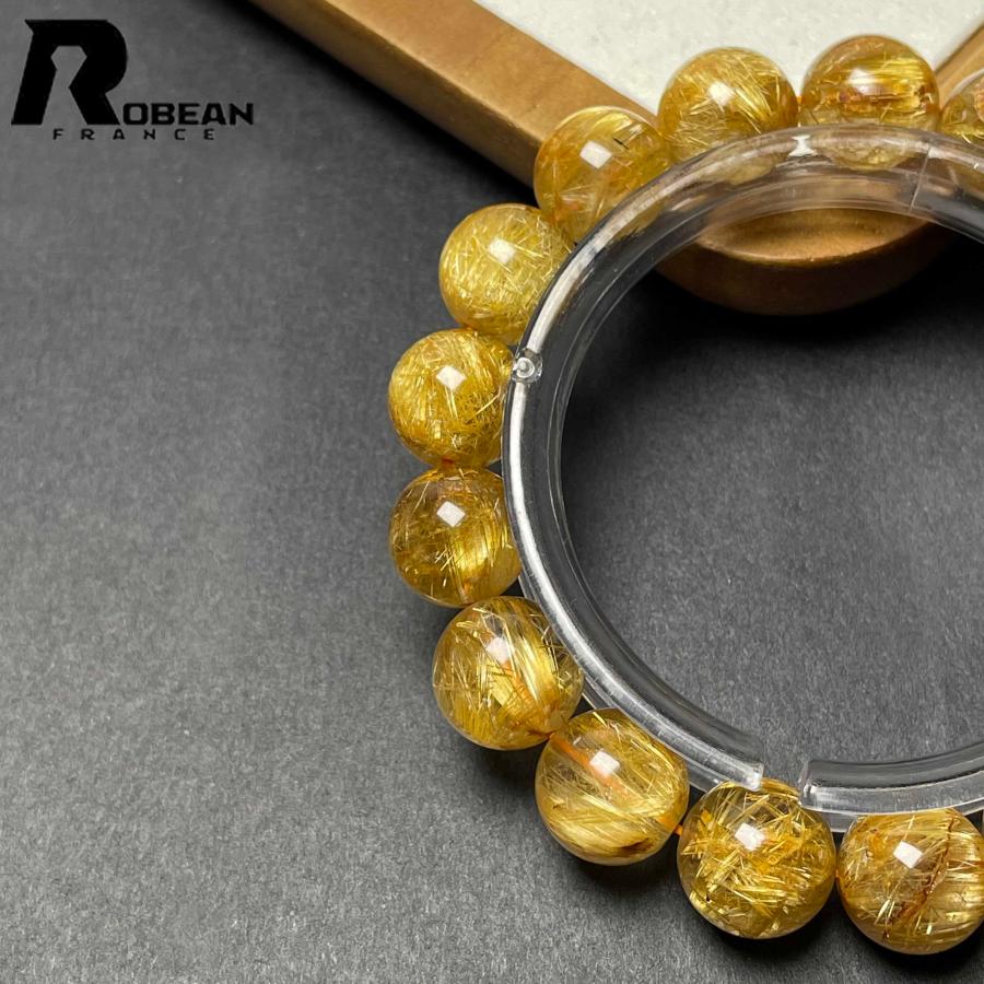絶賛 EU製★ROBEAN・極!極満針ルチルクォーツ★ブレスレット パワーストーン 天然石 綺麗 金運 お守り 12.2-12.8mm D0922527の画像