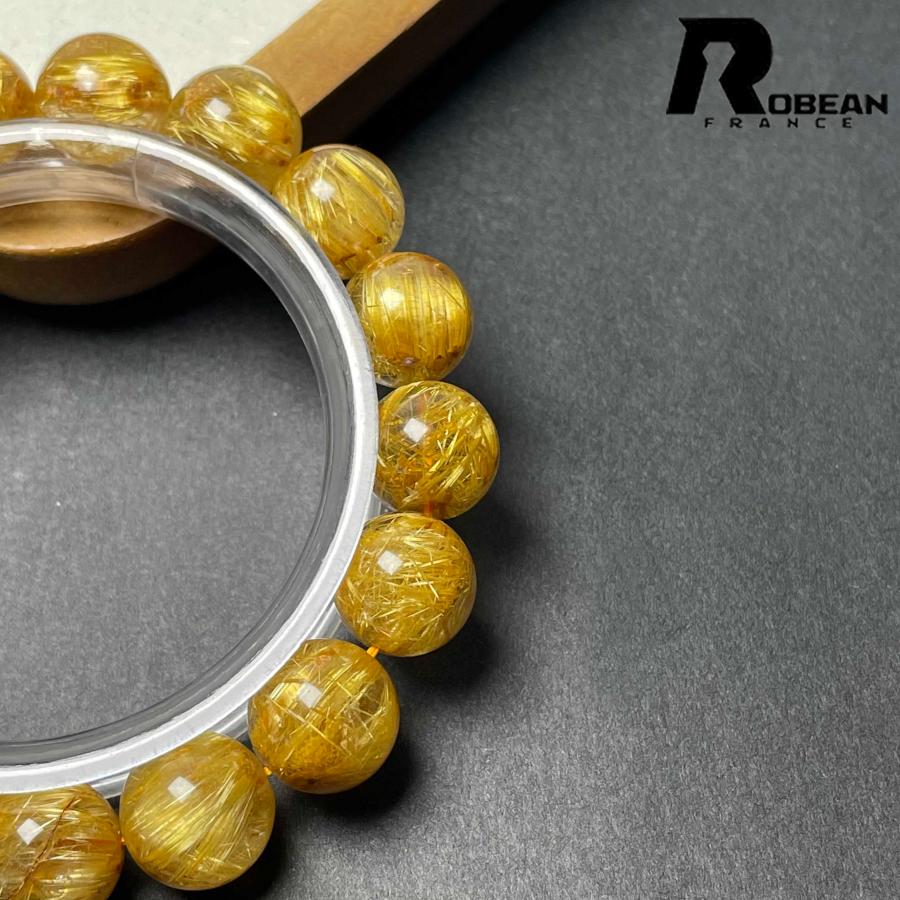 絶賛 EU製★ROBEAN・極!極満針ルチルクォーツ★ブレスレット パワーストーン 天然石 綺麗 金運 お守り 12.2-12.8mm D0922527の画像