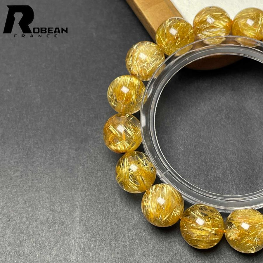 綺麗 EU製★ROBEAN・極!極満針ルチルクォーツ★ブレスレット パワーストーン 天然石 金運 お守り 12.8-13.3mm D0922528の画像
