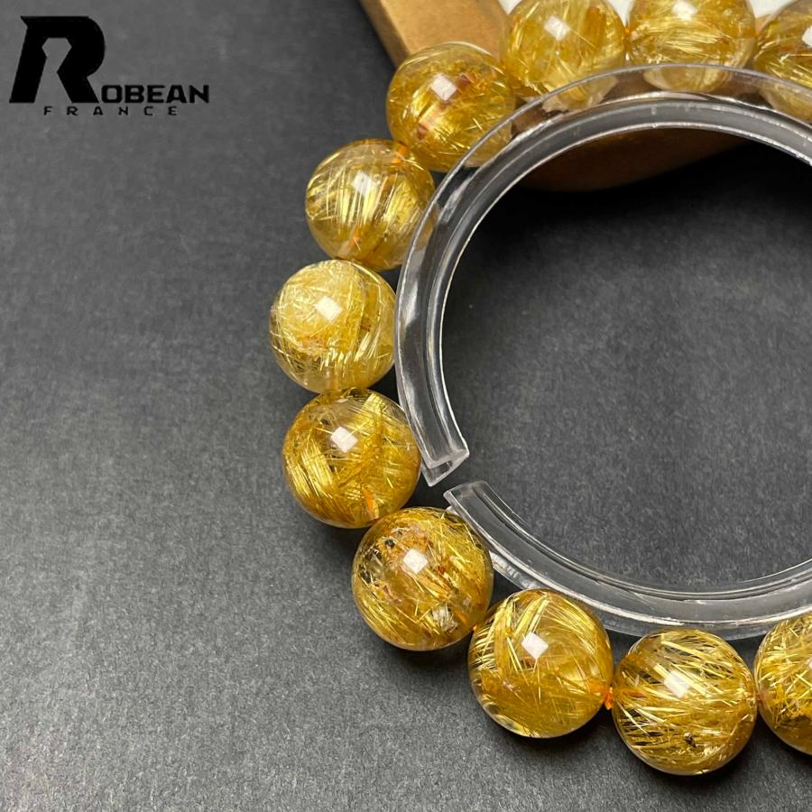 綺麗 EU製★ROBEAN・極!極満針ルチルクォーツ★ブレスレット パワーストーン 天然石 金運 お守り 12.8-13.3mm D0922528の画像