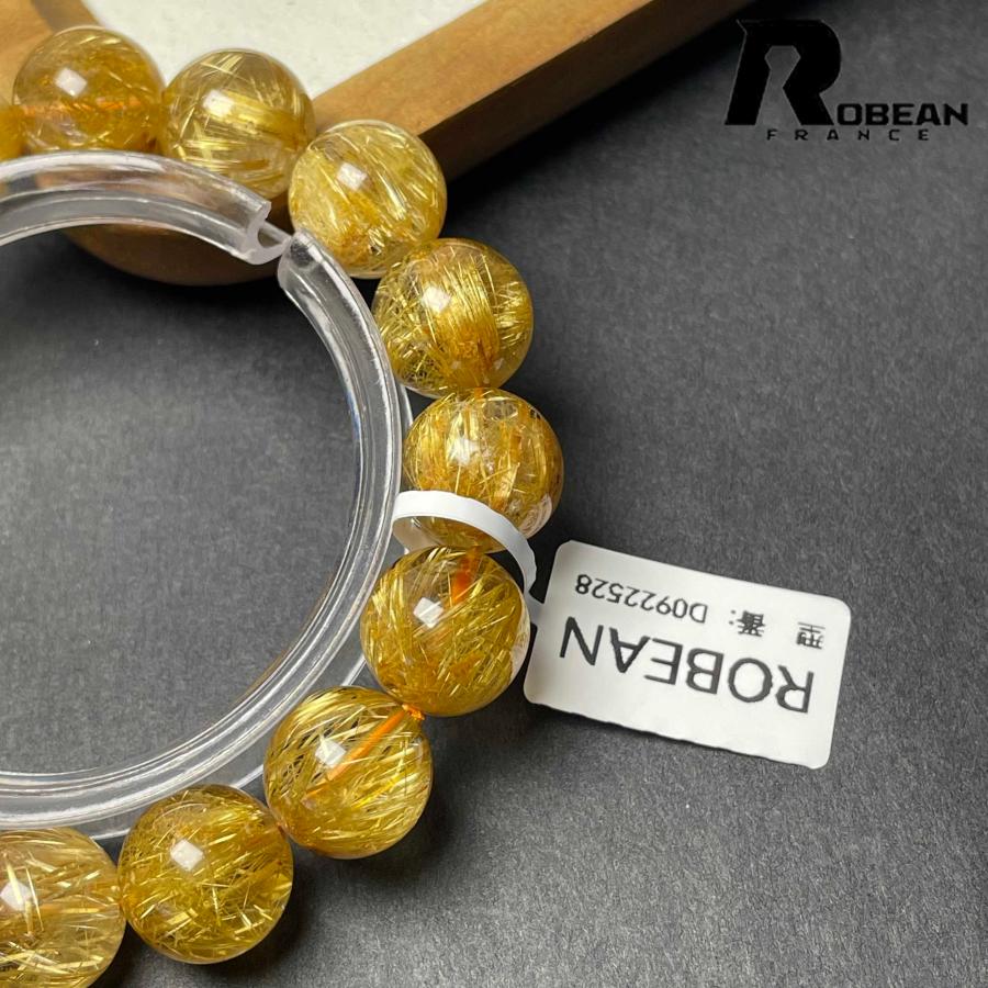 綺麗 EU製★ROBEAN・極!極満針ルチルクォーツ★ブレスレット パワーストーン 天然石 金運 お守り 12.8-13.3mm D0922528の画像