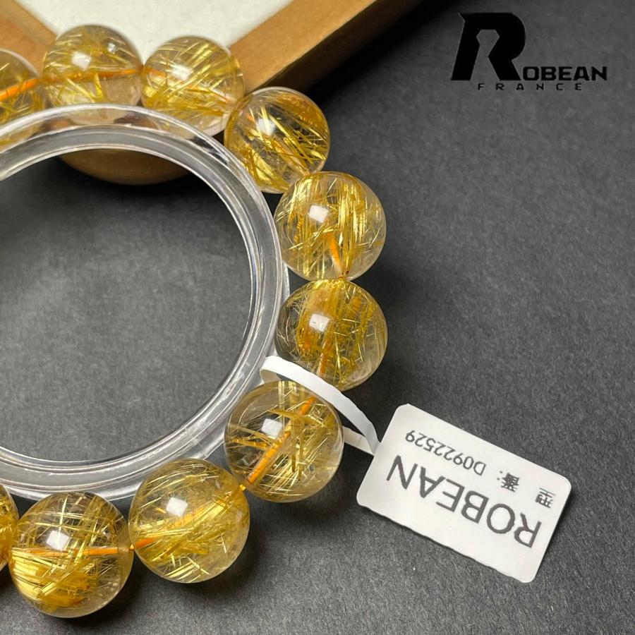 夢色 EU製★ROBEAN・極!極満針ルチルクォーツ★ブレスレット パワーストーン 天然石 綺麗 金運 お守り 14.8-15.7mm D0922529の画像