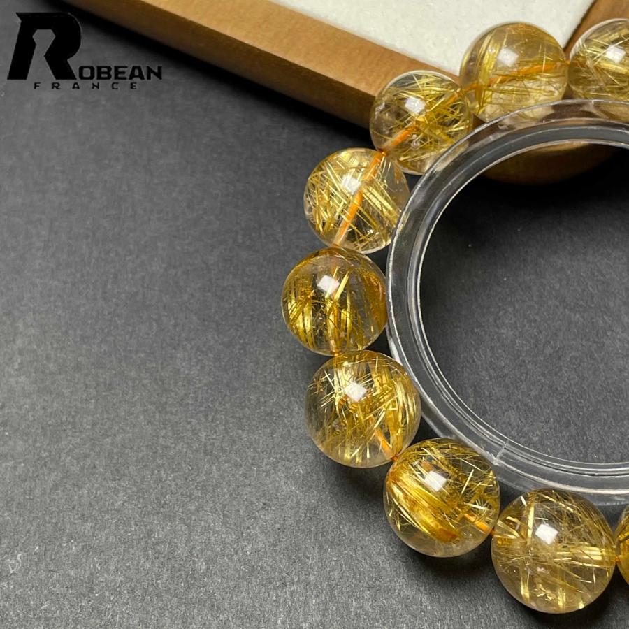 夢色 EU製★ROBEAN・極!極満針ルチルクォーツ★ブレスレット パワーストーン 天然石 綺麗 金運 お守り 14.8-15.7mm D0922529の画像