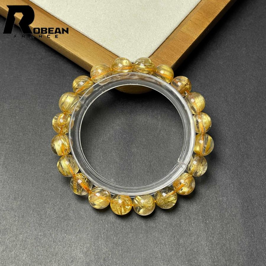 上品 EU製★ROBEAN・極!極満針ルチルクォーツ★ブレスレット パワーストーン 天然石 金運 お守り 9.5-9.8mm D0922532の画像