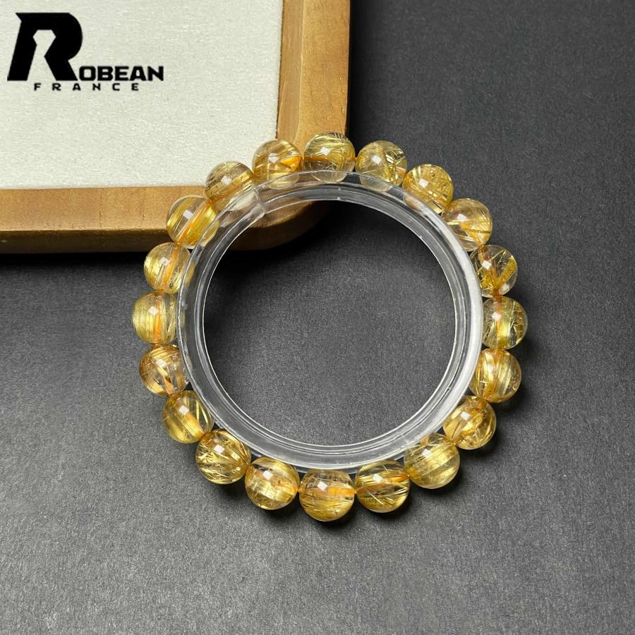 上品 EU製★ROBEAN・極!極満針ルチルクォーツ★ブレスレット パワーストーン 天然石 金運 お守り 9.5-9.8mm D0922532の画像