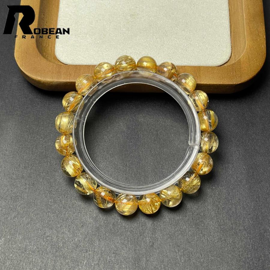上品 EU製★ROBEAN・極!極満針ルチルクォーツ★ブレスレット パワーストーン 天然石 金運 お守り 9.5-9.8mm D0922532の画像