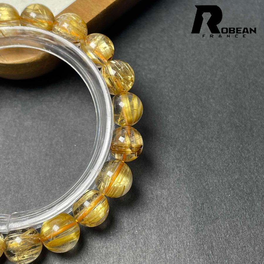 上品 EU製★ROBEAN・極!極満針ルチルクォーツ★ブレスレット パワーストーン 天然石 金運 お守り 9.5-9.8mm D0922532の画像