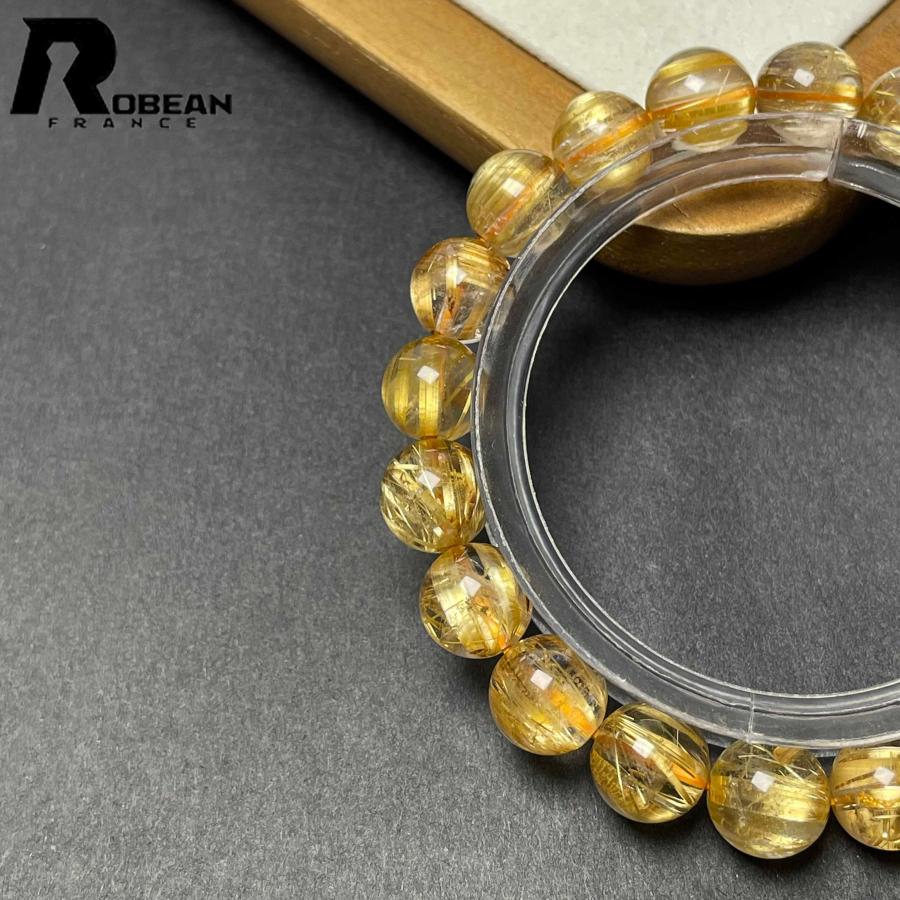 上品 EU製★ROBEAN・極!極満針ルチルクォーツ★ブレスレット パワーストーン 天然石 金運 お守り 9.5-9.8mm D0922532の画像