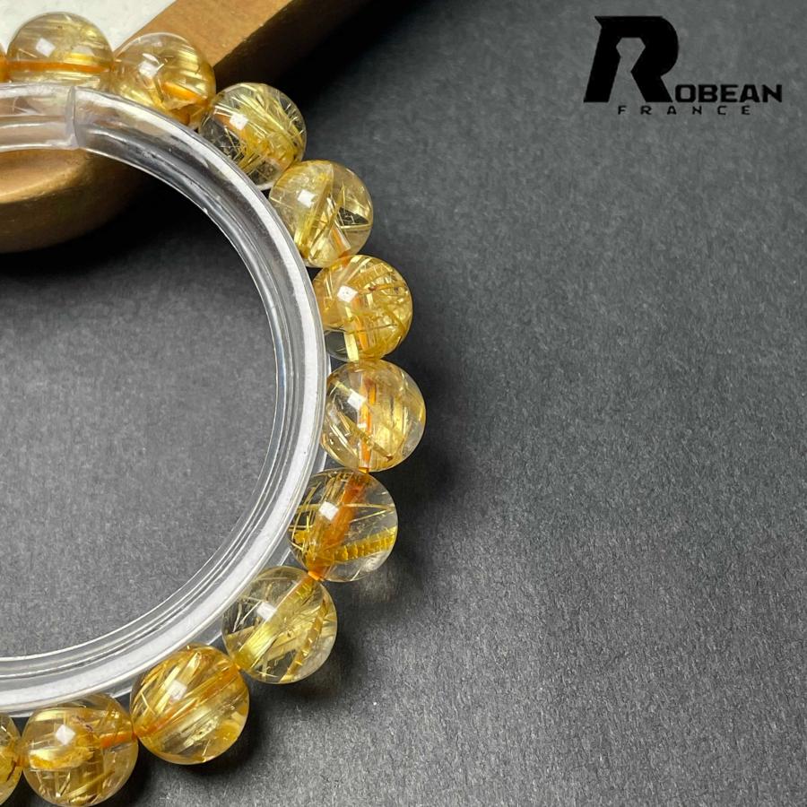 上品 EU製★ROBEAN・極!極満針ルチルクォーツ★ブレスレット パワーストーン 天然石 金運 お守り 9.5-9.8mm D0922532の画像