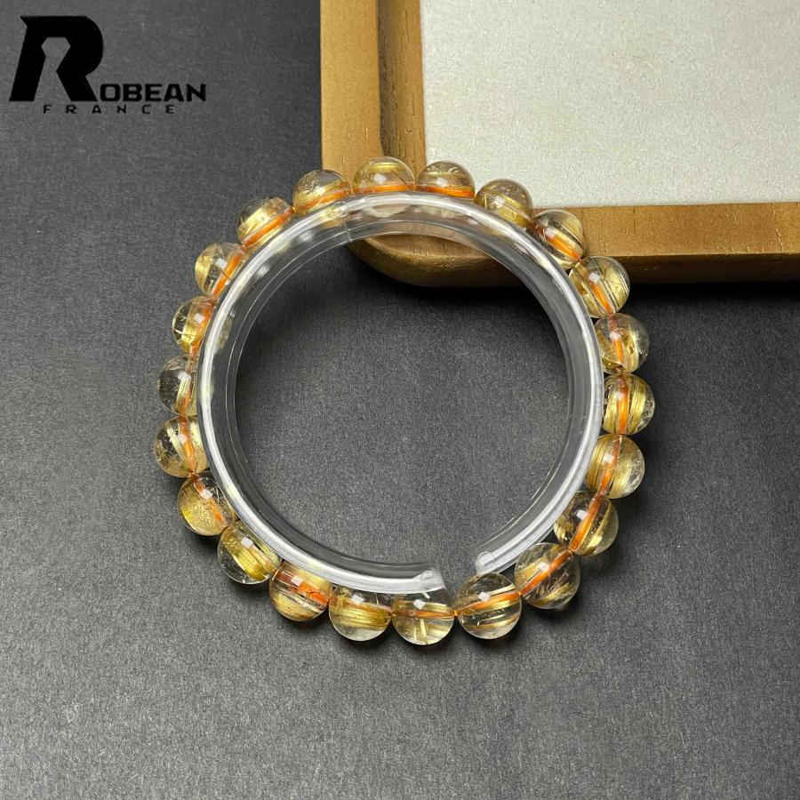 希少 EU製★ROBEAN・極!極満針ルチルクォーツ★ブレスレット パワーストーン 天然石 綺麗 金運 お守り 9.4-9.8mm D0922533の画像