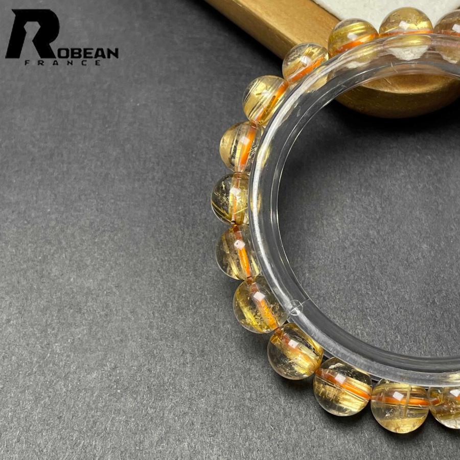 希少 EU製★ROBEAN・極!極満針ルチルクォーツ★ブレスレット パワーストーン 天然石 綺麗 金運 お守り 9.4-9.8mm D0922533の画像