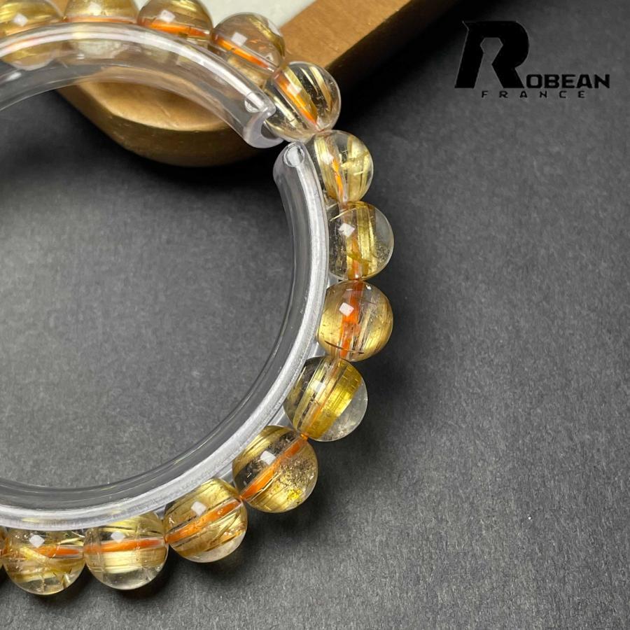 希少 EU製★ROBEAN・極!極満針ルチルクォーツ★ブレスレット パワーストーン 天然石 綺麗 金運 お守り 9.4-9.8mm D0922533の画像