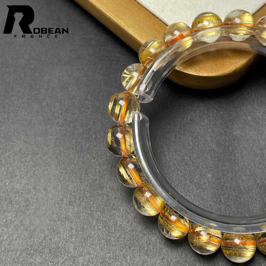 希少 EU製★ROBEAN・極!極満針ルチルクォーツ★ブレスレット パワーストーン 天然石 綺麗 金運 お守り 9.4-9.8mm D0922533の画像
