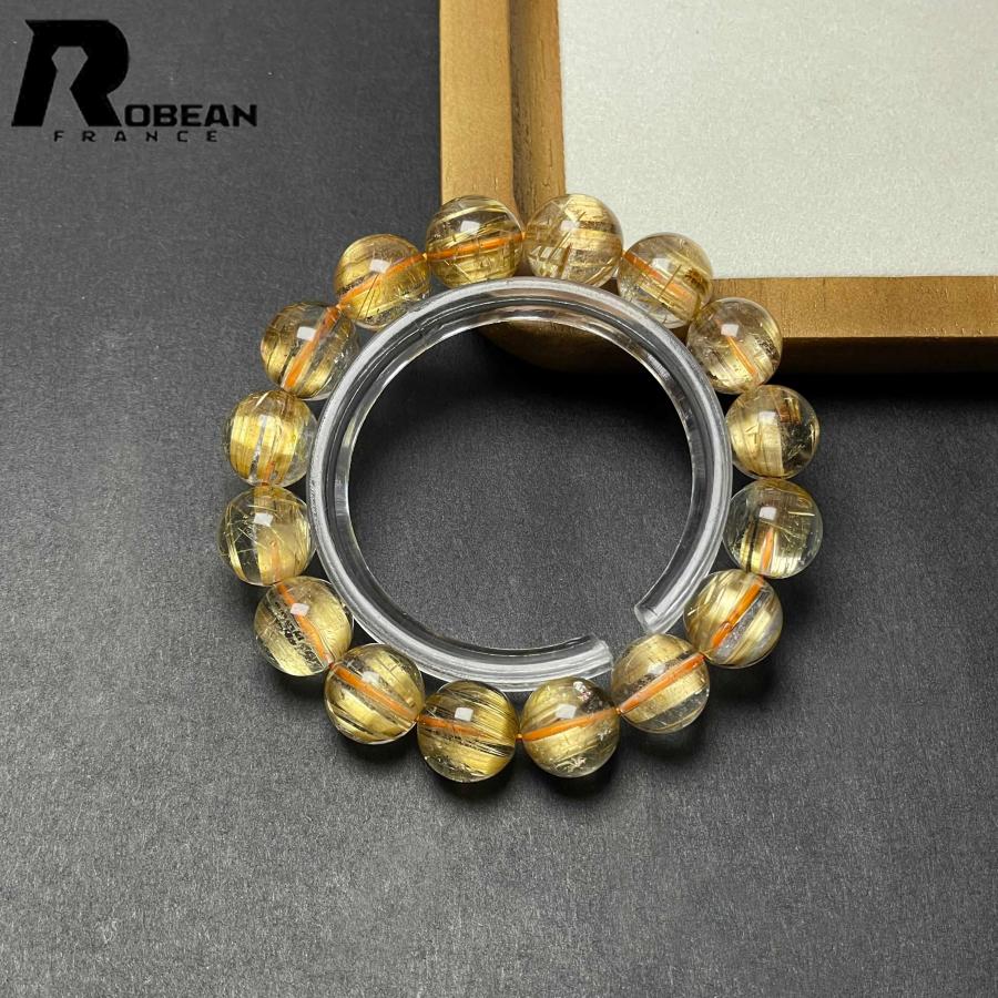 逸品 EU製★ROBEAN・極!極満針ルチルクォーツ★ブレスレット パワーストーン 天然石 綺麗 金運 お守り 12-12.7mm D0922535の画像
