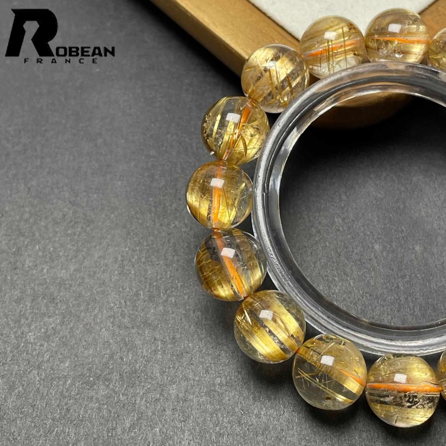 逸品 EU製★ROBEAN・極!極満針ルチルクォーツ★ブレスレット パワーストーン 天然石 綺麗 金運 お守り 12-12.7mm D0922535の画像
