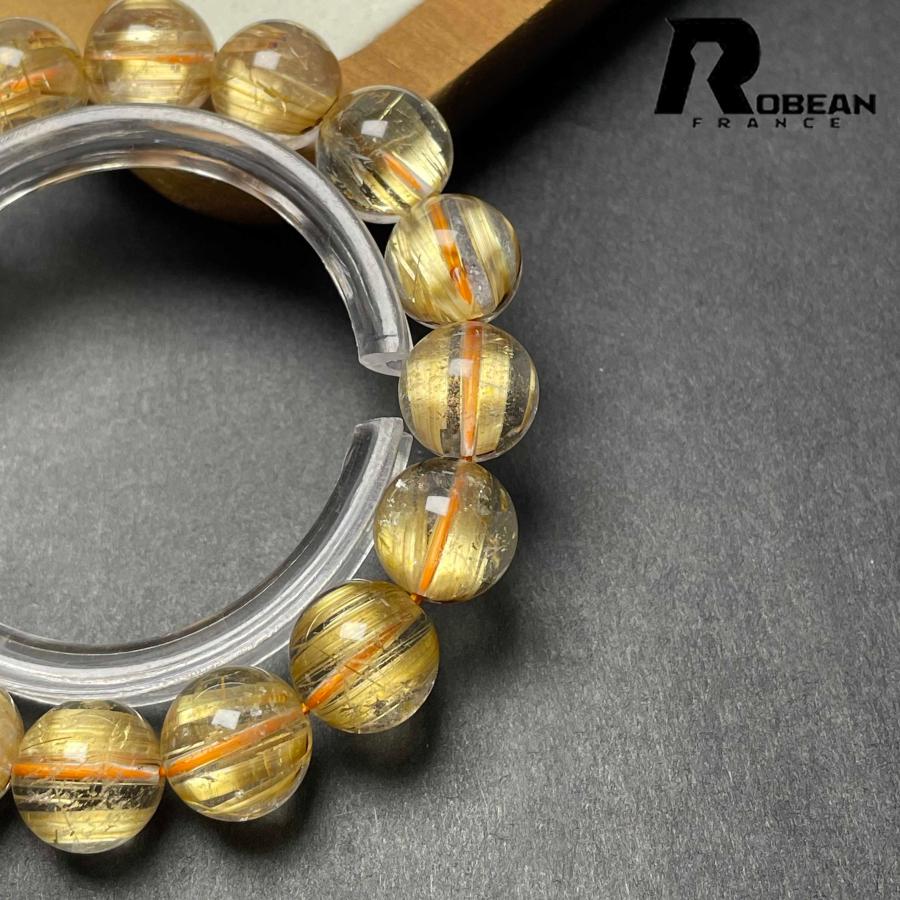 逸品 EU製★ROBEAN・極!極満針ルチルクォーツ★ブレスレット パワーストーン 天然石 綺麗 金運 お守り 12-12.7mm D0922535の画像