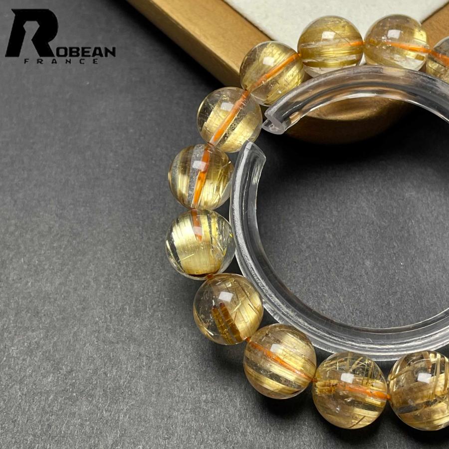 逸品 EU製★ROBEAN・極!極満針ルチルクォーツ★ブレスレット パワーストーン 天然石 綺麗 金運 お守り 12-12.7mm D0922535の画像