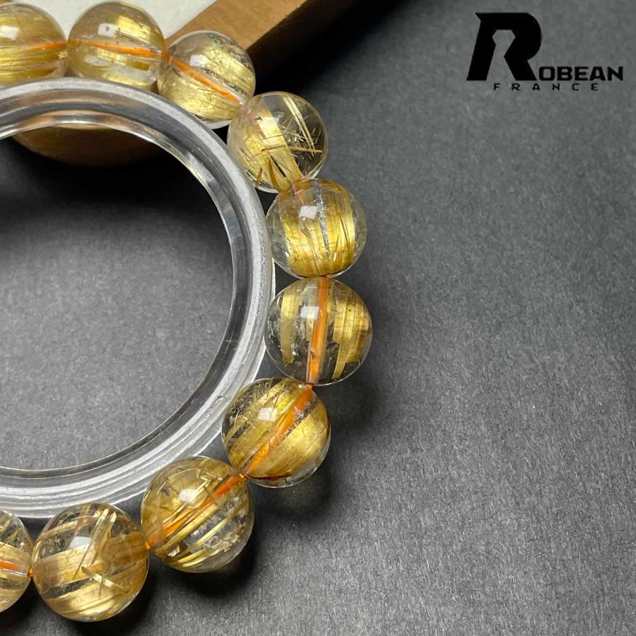 逸品 EU製★ROBEAN・極!極満針ルチルクォーツ★ブレスレット パワーストーン 天然石 綺麗 金運 お守り 12-12.7mm D0922535の画像