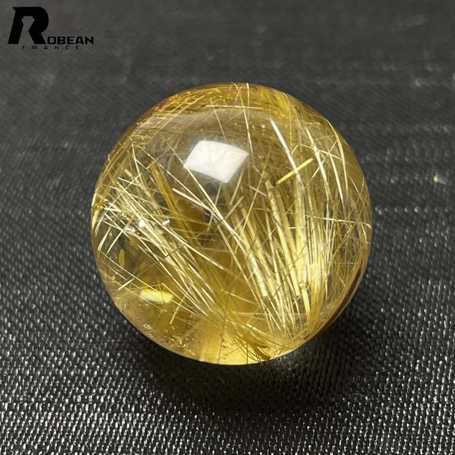 絶賛 EU製★ROBEAN・極!極満針ルチルクォーツ★ ボール パワーストーン 天然石 金運 お守り ボール 1粒 19.4mm D0422100の画像