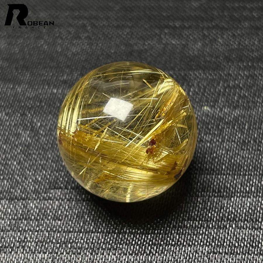 絶賛 EU製★ROBEAN・極!極満針ルチルクォーツ★ ボール パワーストーン 天然石 金運 お守り ボール 1粒 19.4mm D0422100の画像